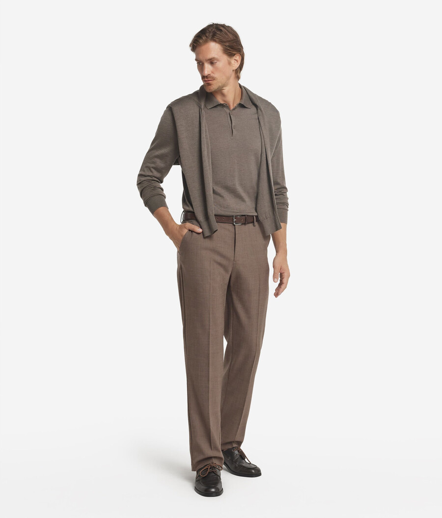 pantaloni chino in lana