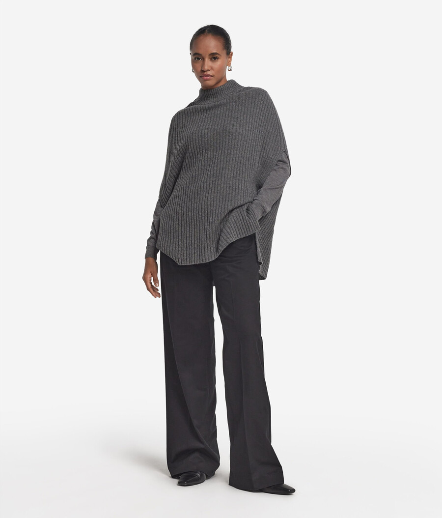 pantaloni palazzo in cashmere e cotone