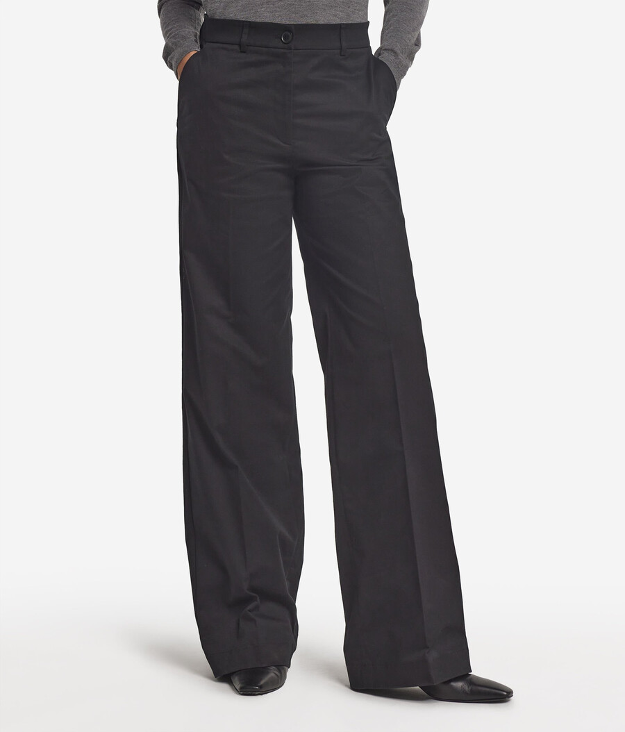 pantaloni palazzo in cashmere e cotone