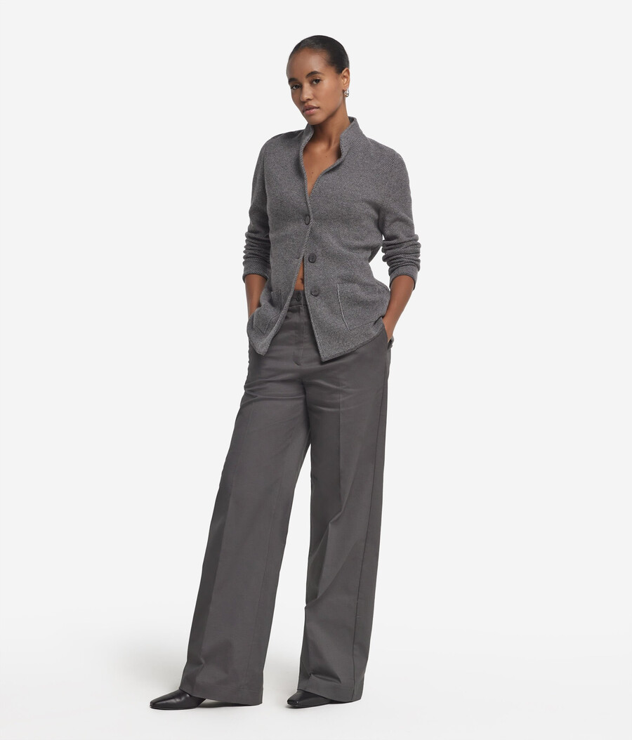 pantaloni palazzo in cashmere e cotone