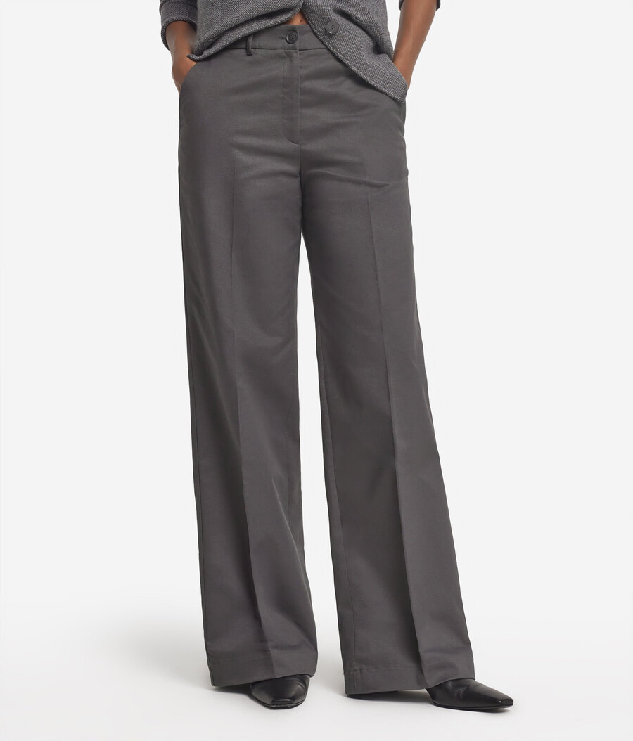 pantaloni palazzo in cashmere e cotone