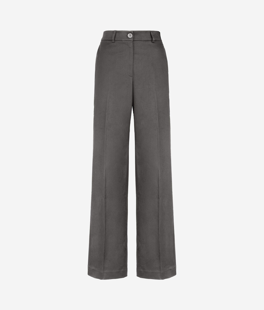 pantaloni palazzo in cashmere e cotone