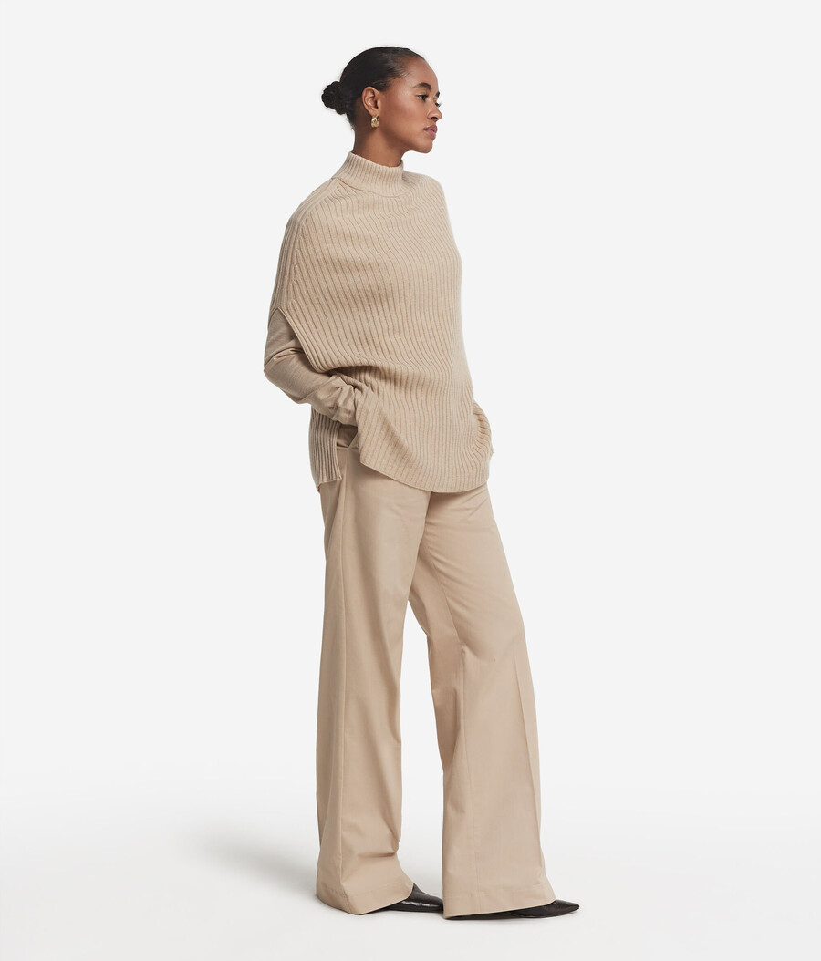 pantaloni palazzo in cashmere e cotone