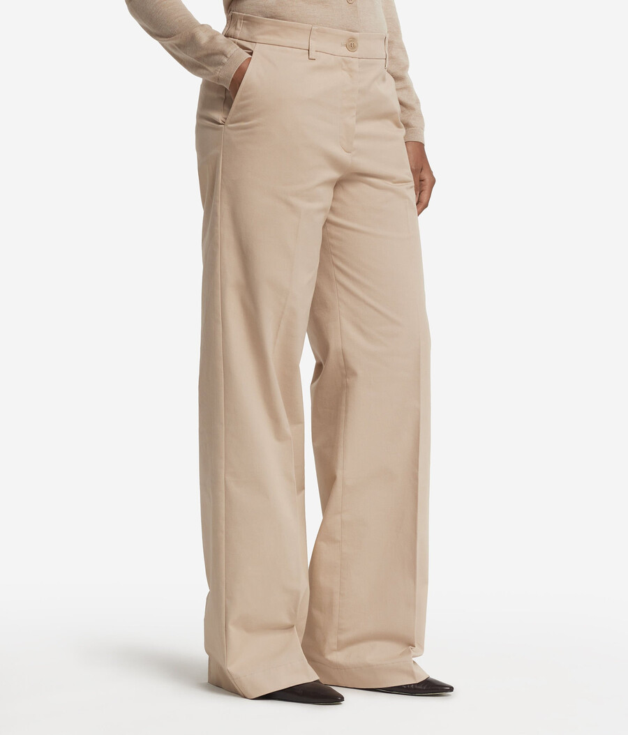 pantaloni palazzo in cashmere e cotone