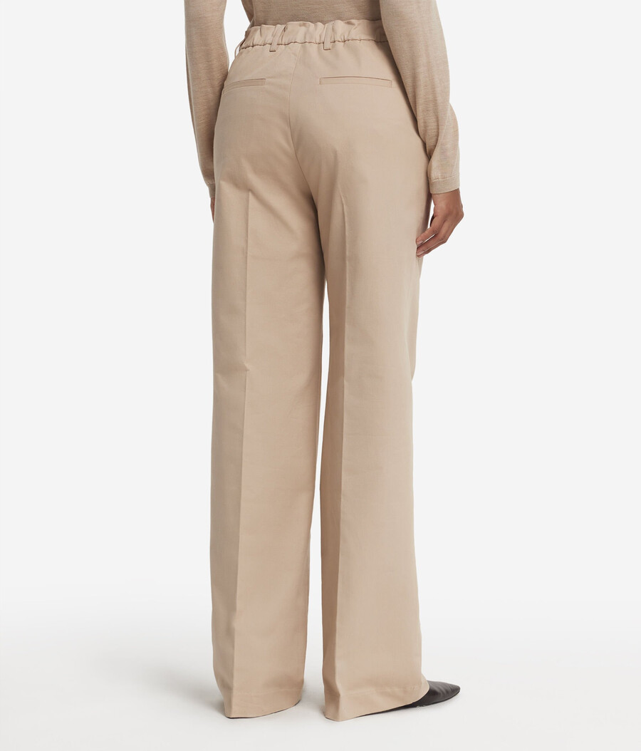 pantaloni palazzo in cashmere e cotone