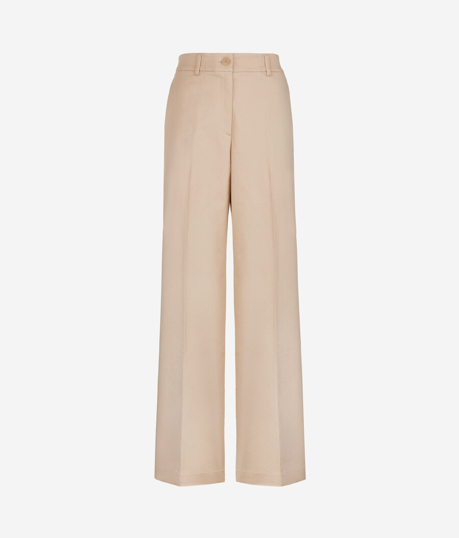 pantaloni palazzo in cashmere e cotone