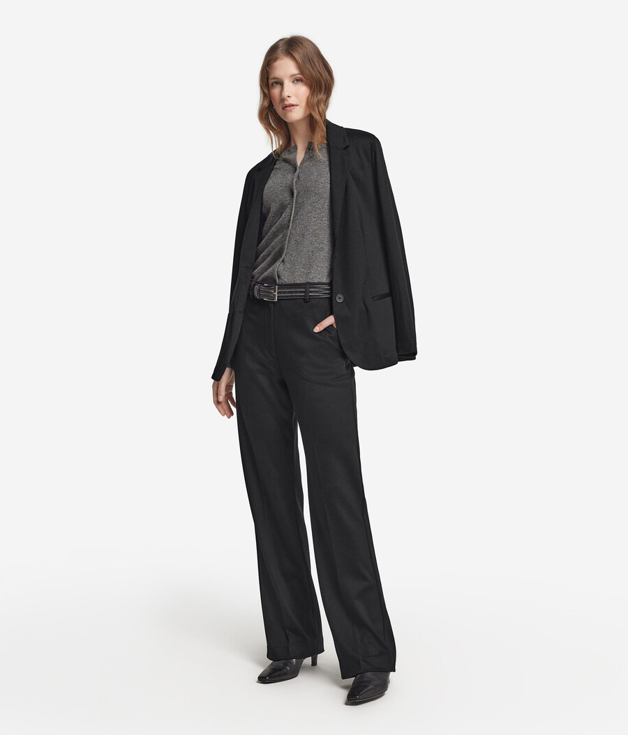 pantaloni basic in jersey di lana