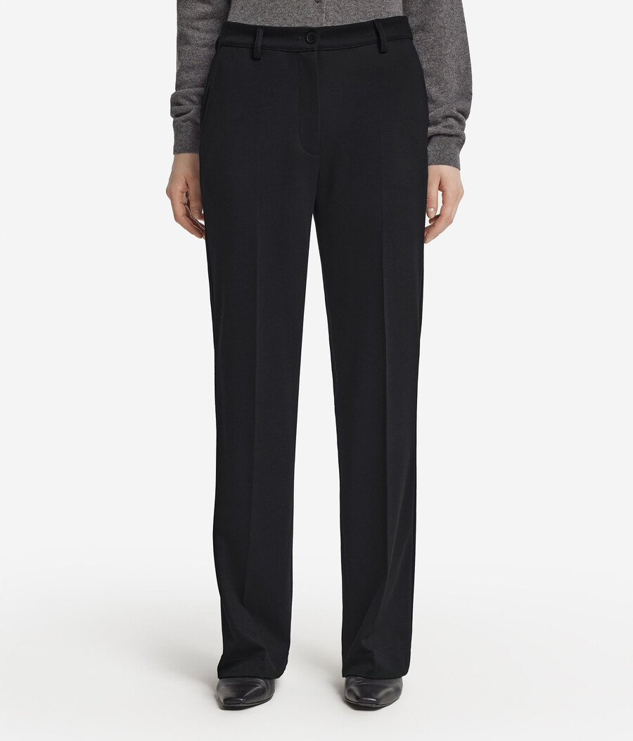 pantaloni basic in jersey di lana