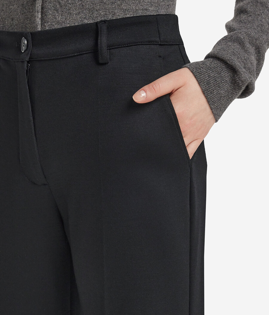 pantaloni basic in jersey di lana