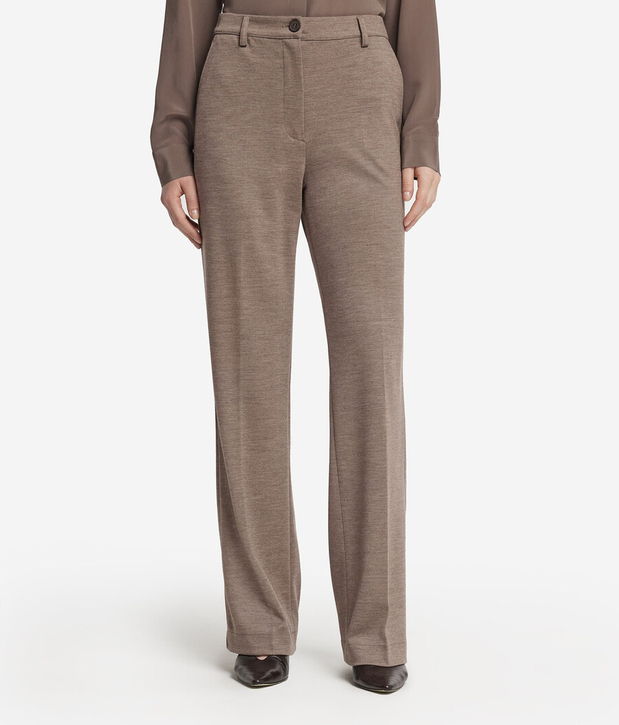 pantaloni basic in jersey di lana