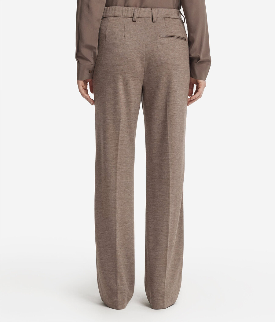 pantaloni basic in jersey di lana