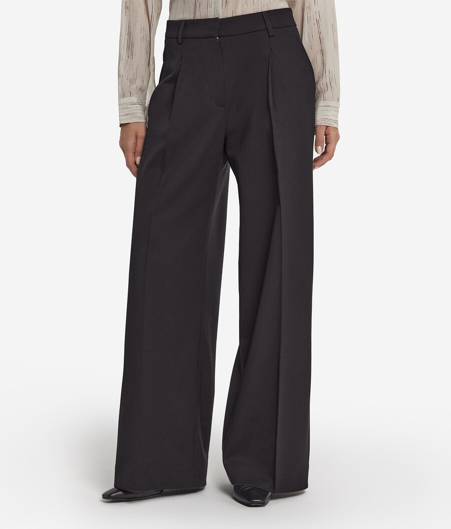 pantaloni palazzo in lana