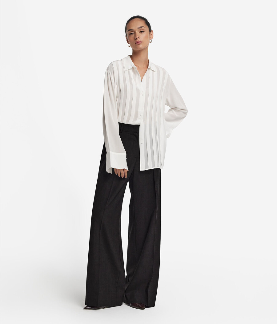 pantaloni palazzo in lana