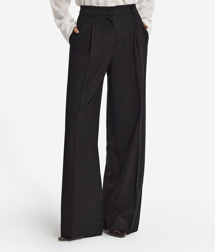 pantaloni palazzo in lana