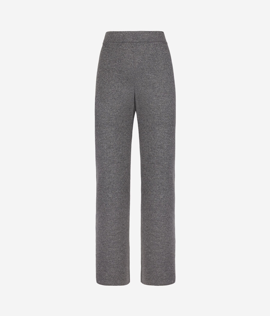 pantaloni palazzo in lana lamé