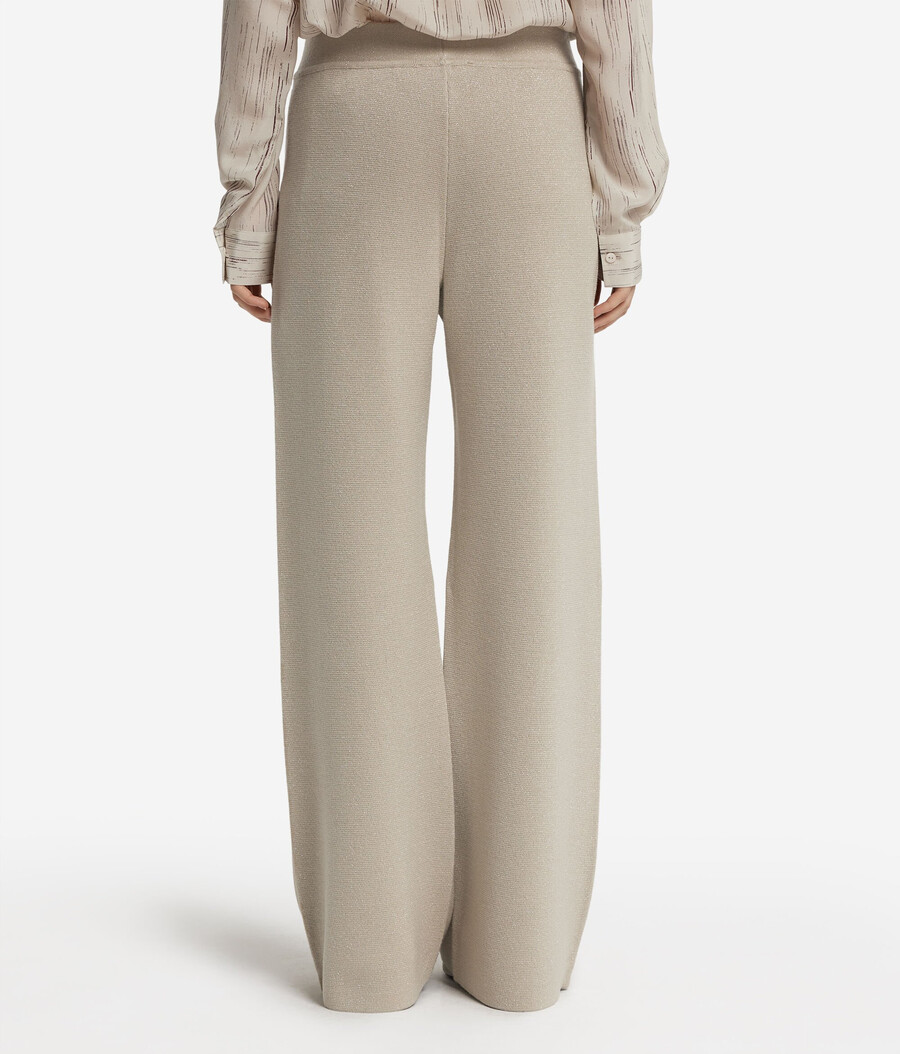 pantaloni palazzo in lana lamé