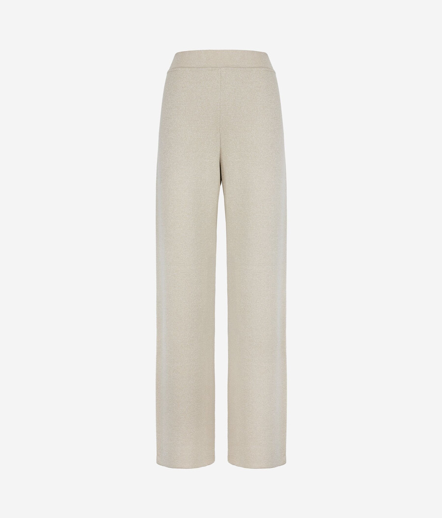pantaloni palazzo in lana lamé