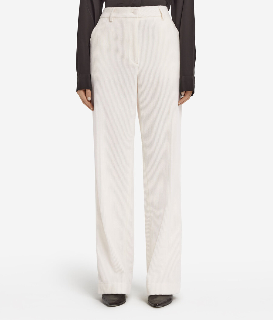 pantaloni in velluto di lana e cashmere
