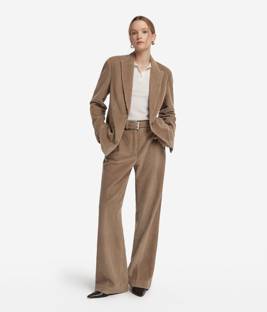 pantaloni in velluto di lana e cashmere