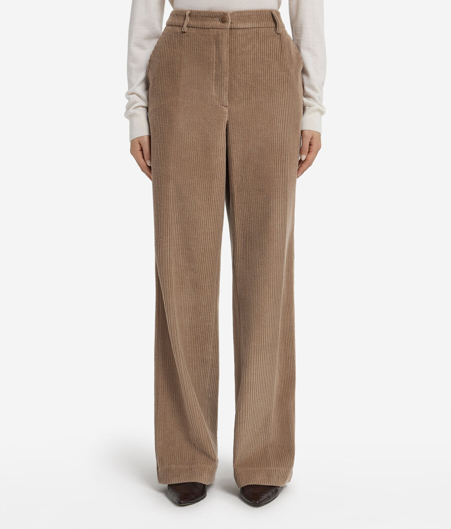 pantaloni in velluto di lana e cashmere