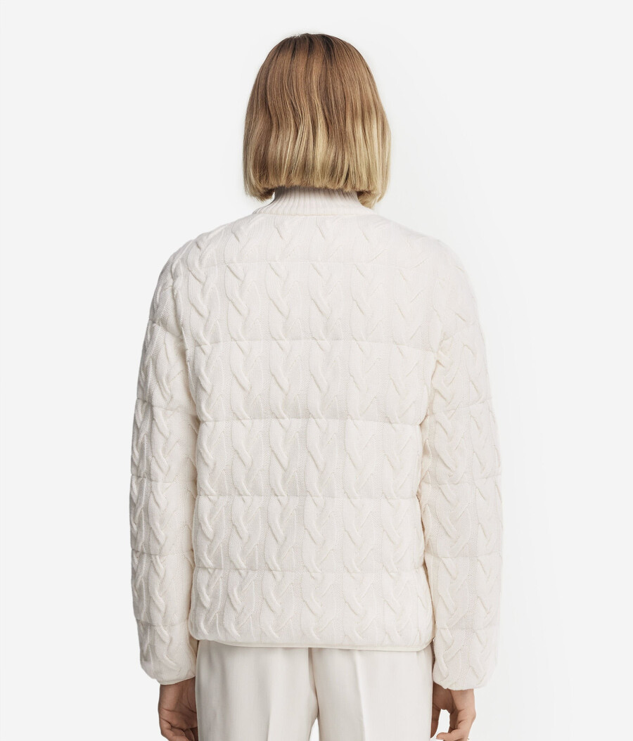 piumino reversibile in cashmere con motivo a trecce