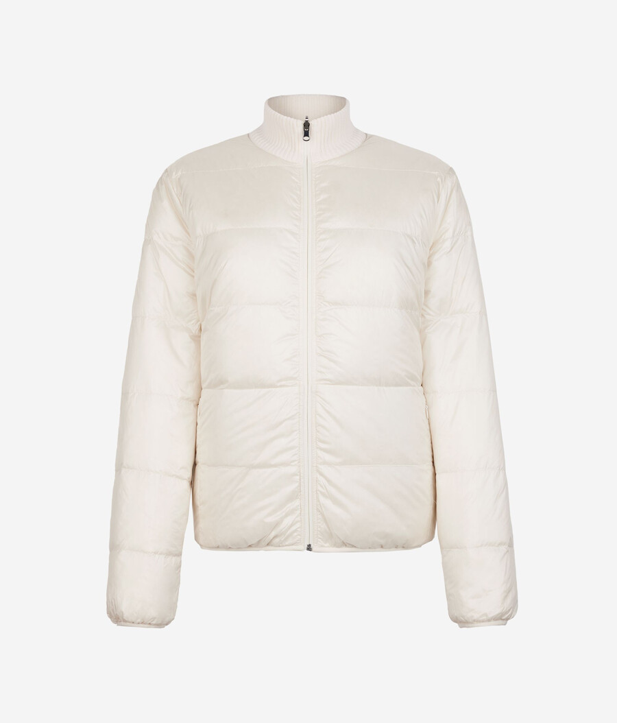 piumino reversibile in cashmere con motivo a trecce