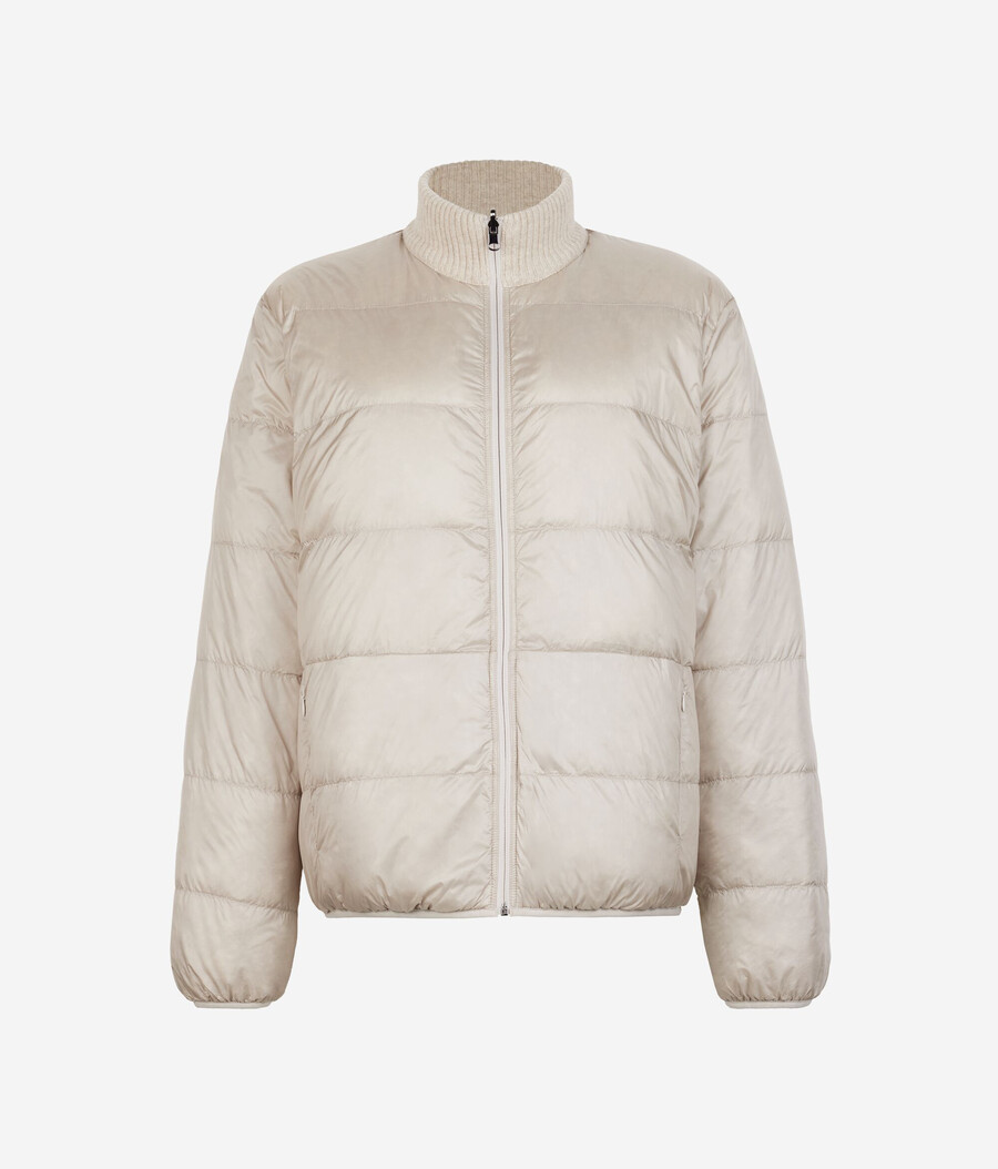 piumino reversibile in cashmere con motivo a trecce