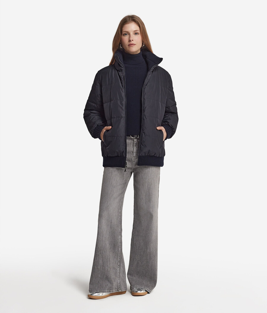 piumino reversibile in cashmere tricot