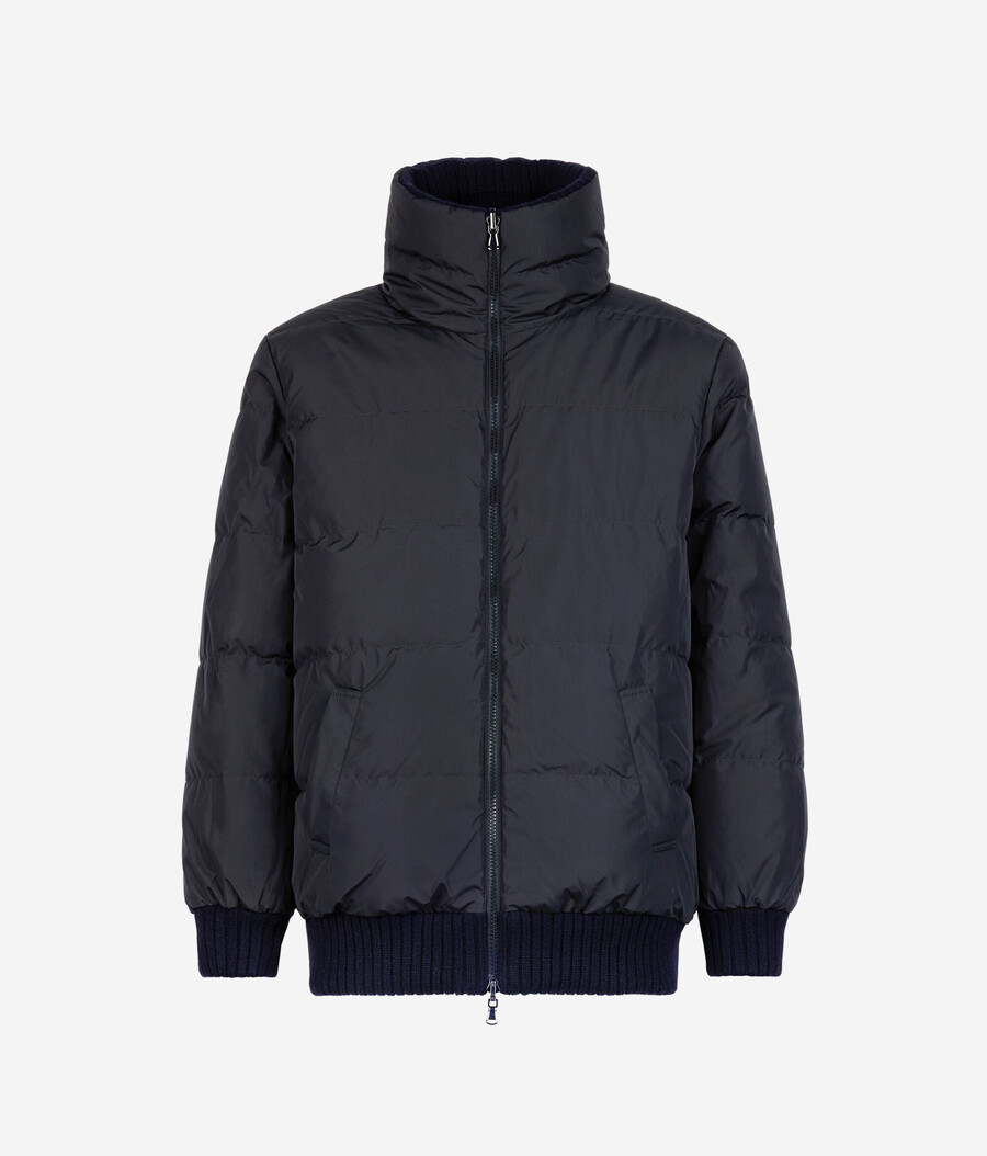 piumino reversibile in cashmere tricot
