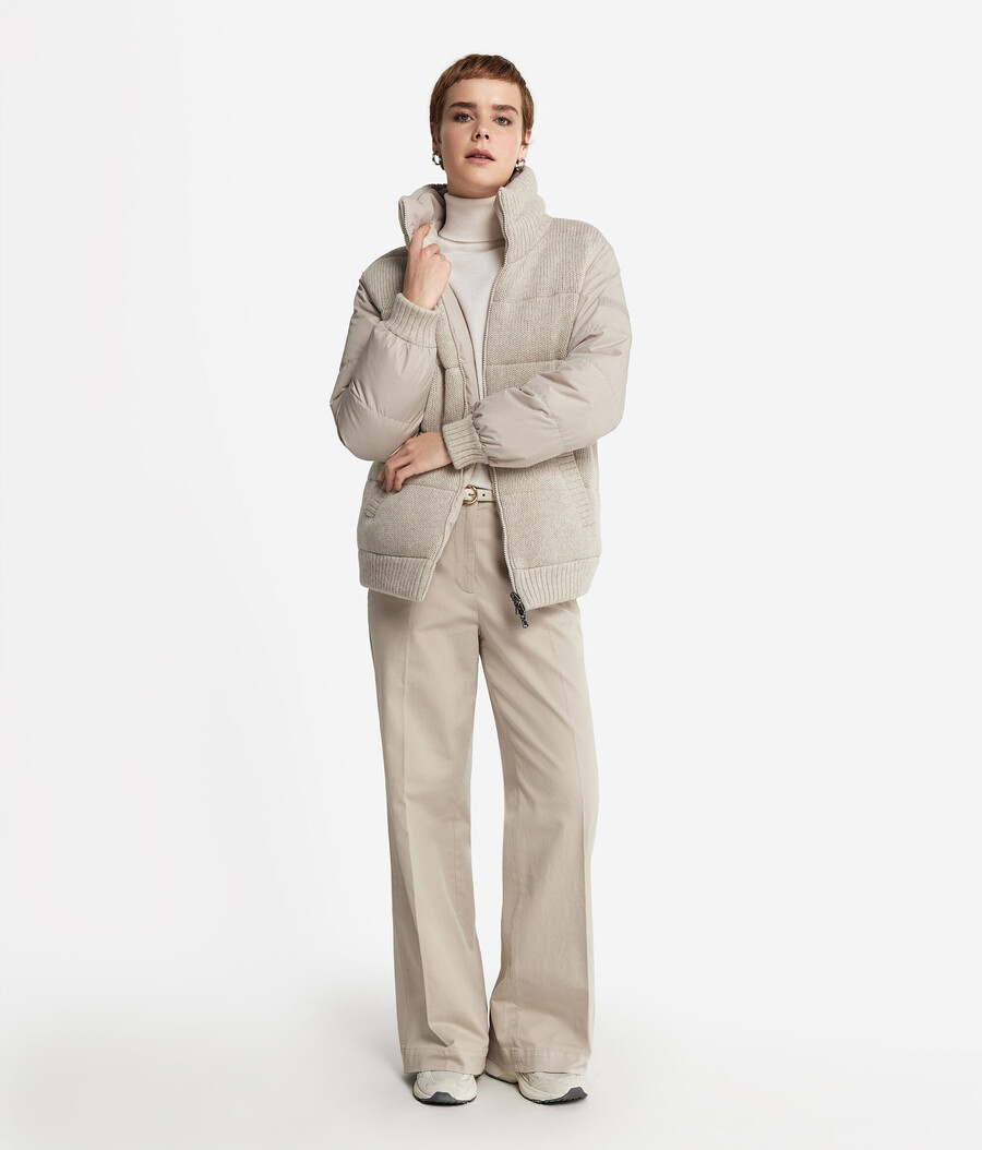 piumino reversibile in cashmere tricot