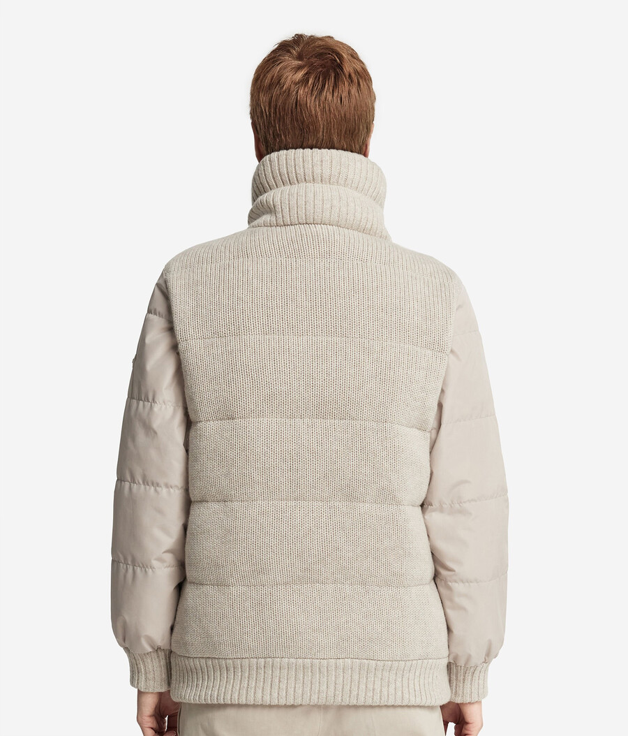 piumino reversibile in cashmere tricot