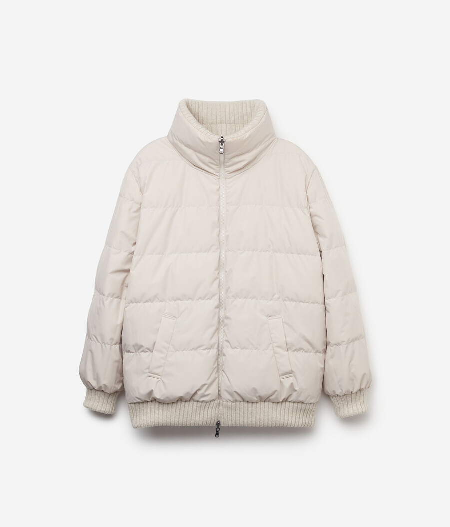 piumino reversibile in cashmere tricot