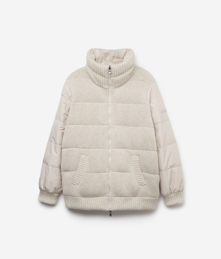 piumino reversibile in cashmere tricot