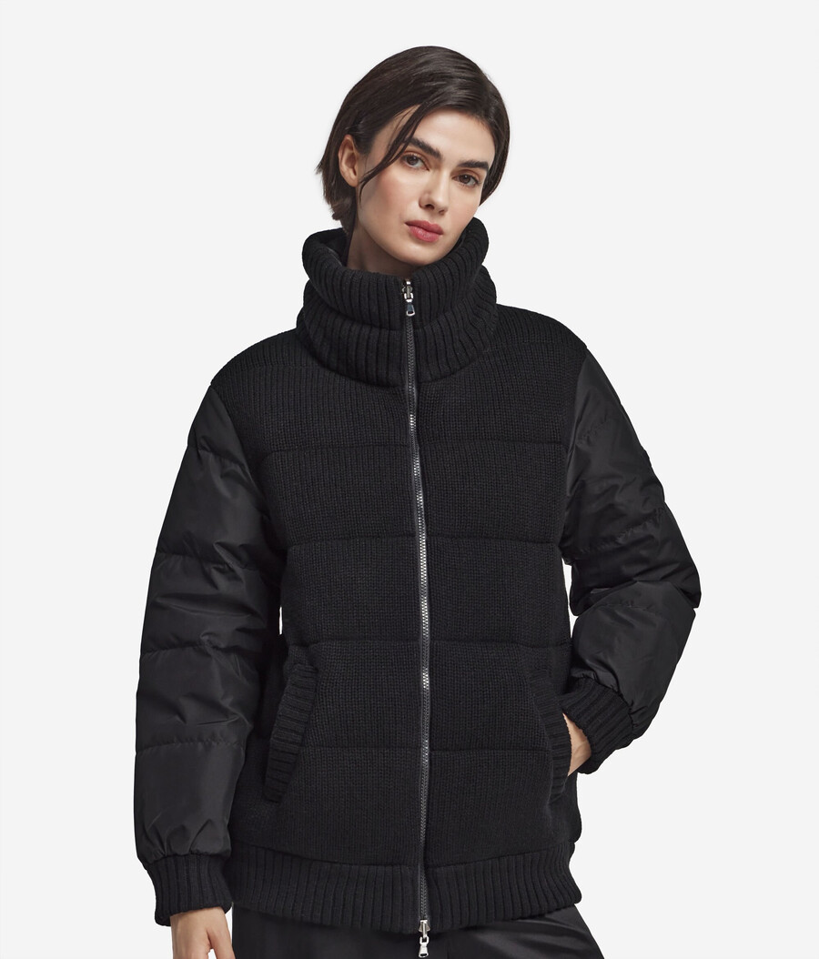piumino reversibile in cashmere tricot