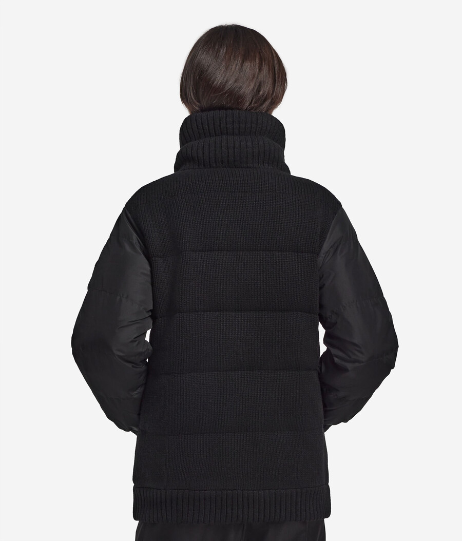 piumino reversibile in cashmere tricot