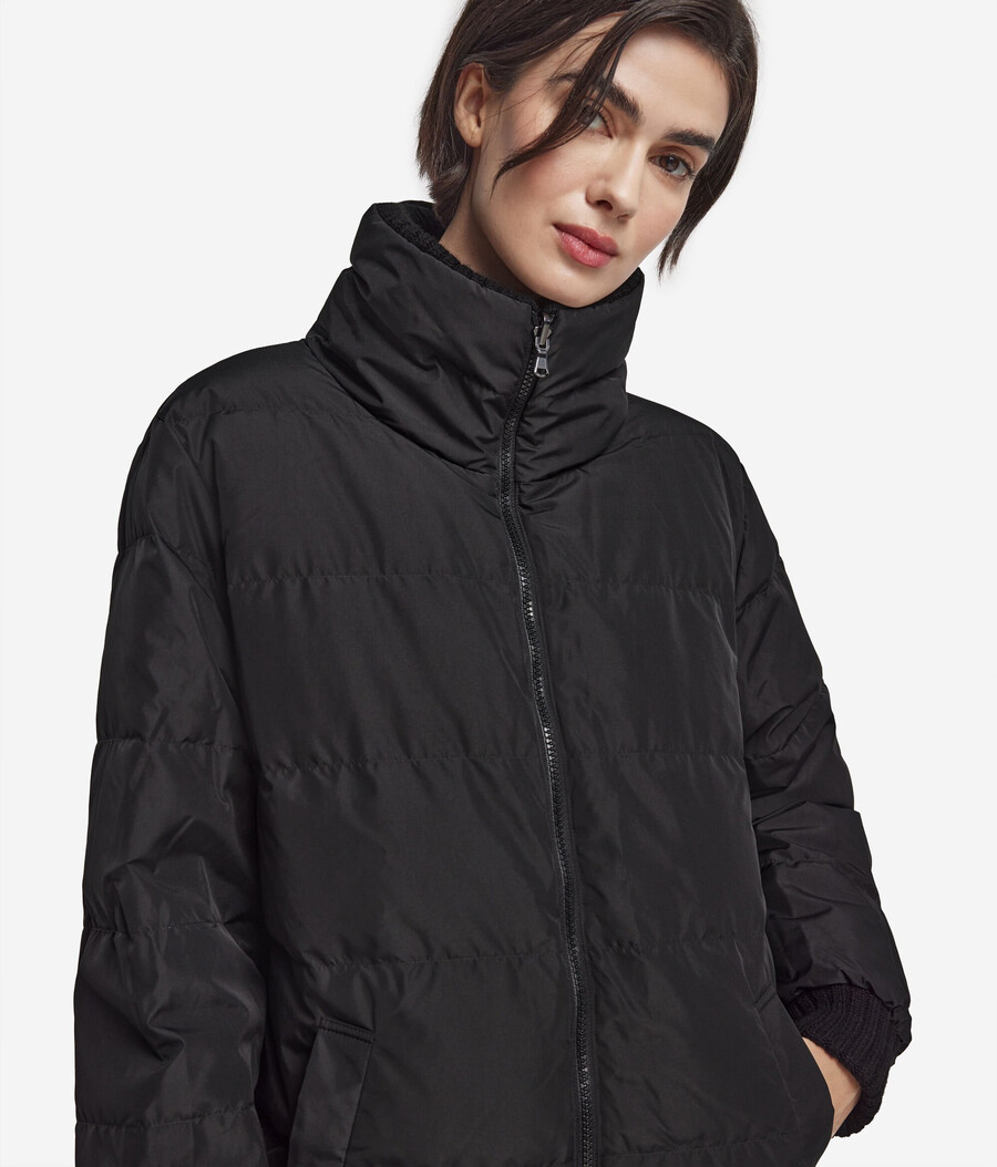 piumino reversibile in cashmere tricot