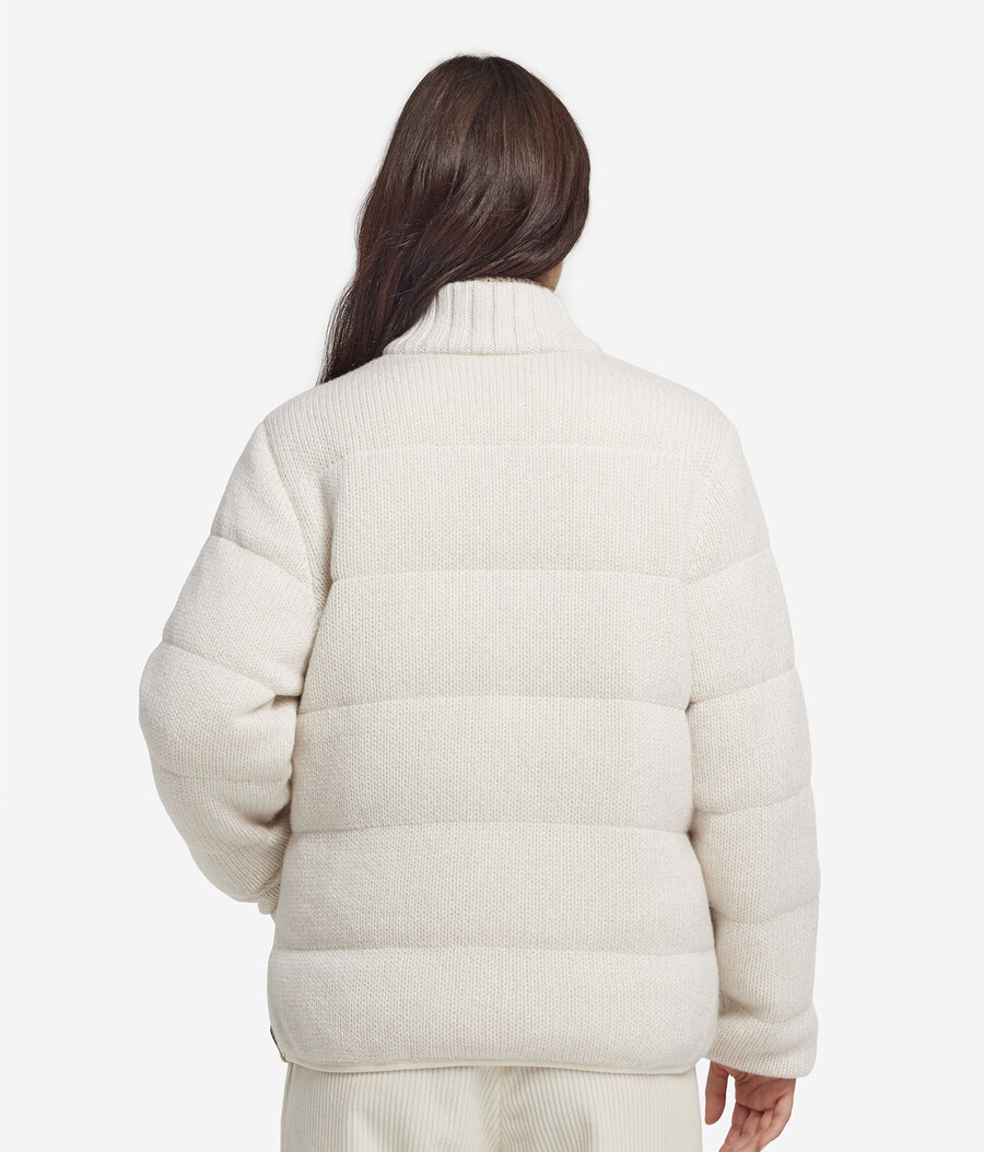 piumino reversibile in cashmere tricot lamè