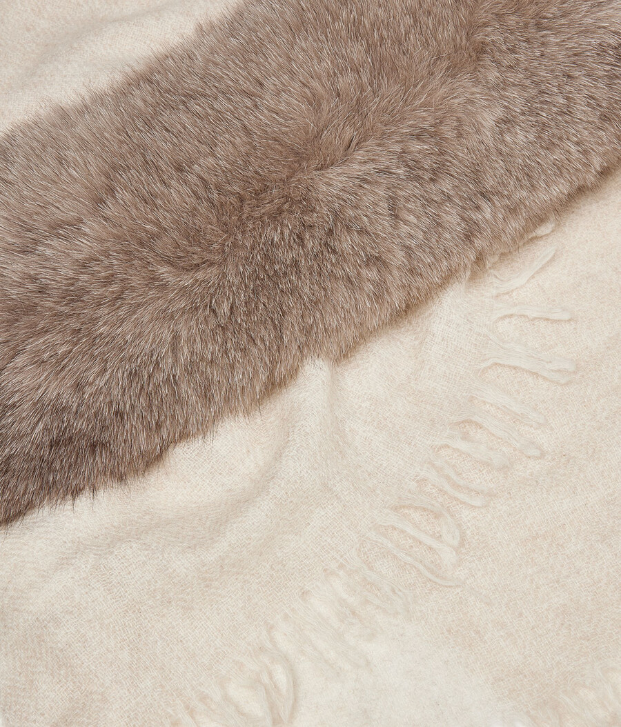 sciarpa in cashmere con pelliccia
