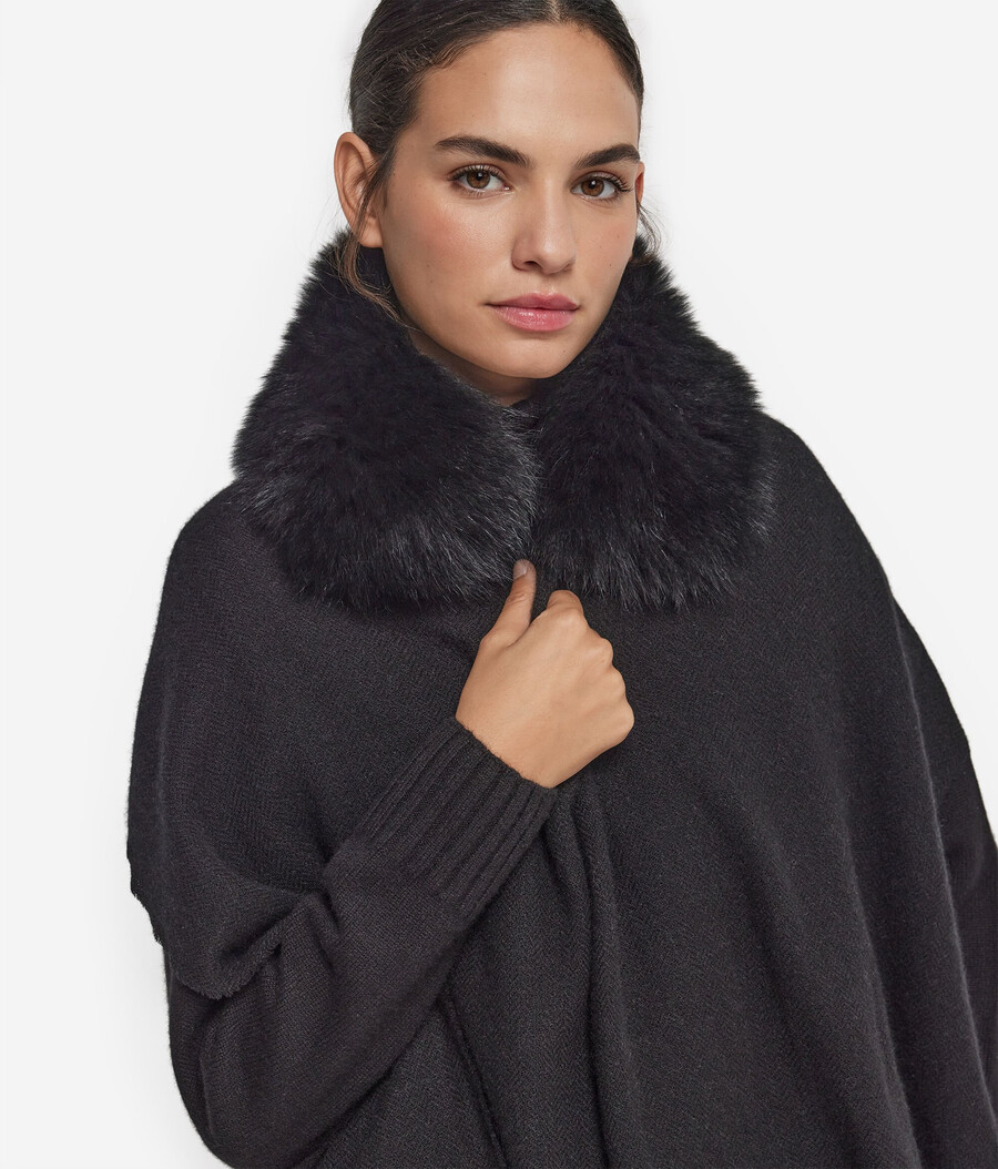 sciarpa in cashmere con pelliccia