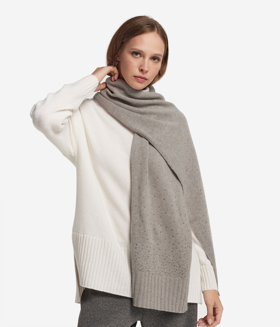 sciarpa in cashmere con strass