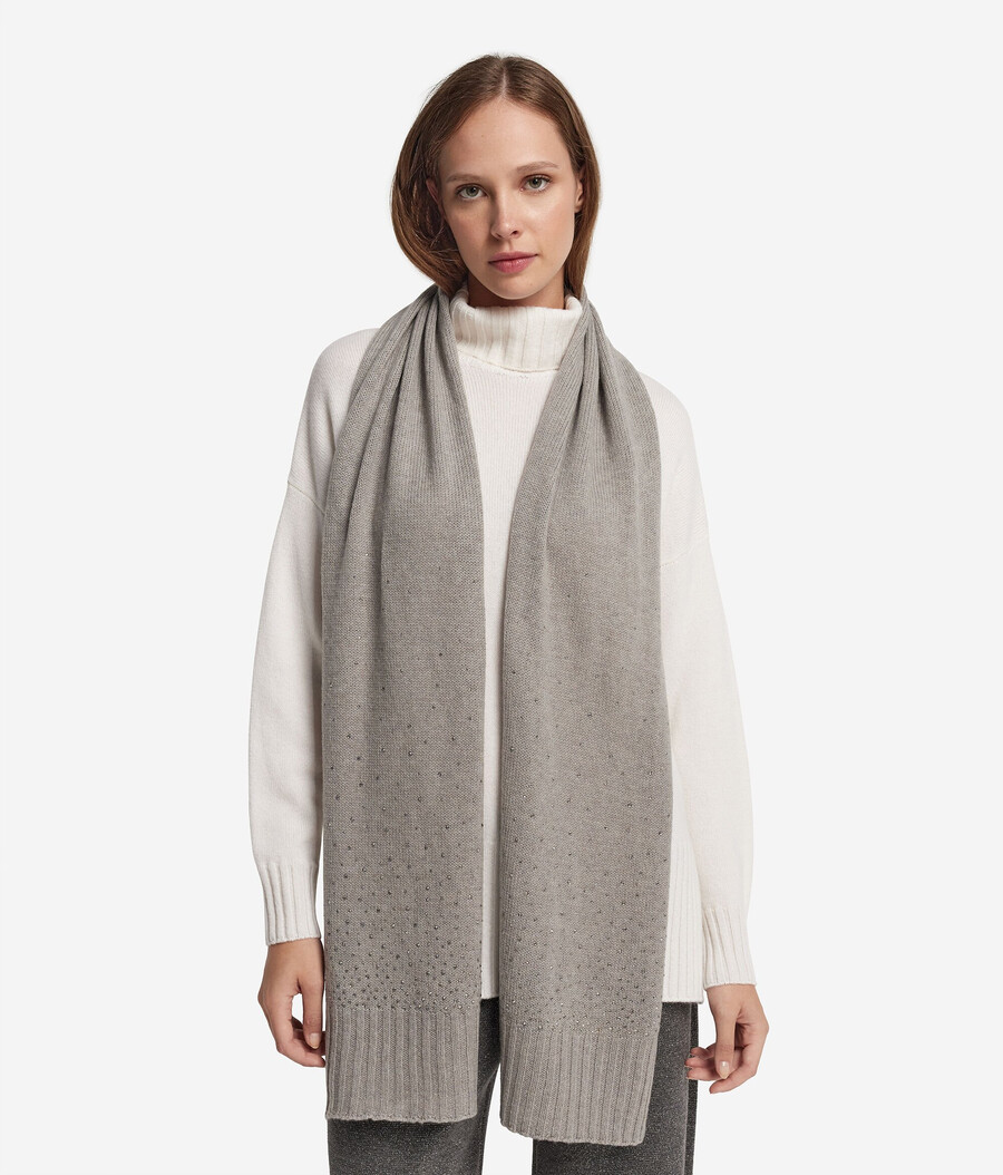 sciarpa in cashmere con strass