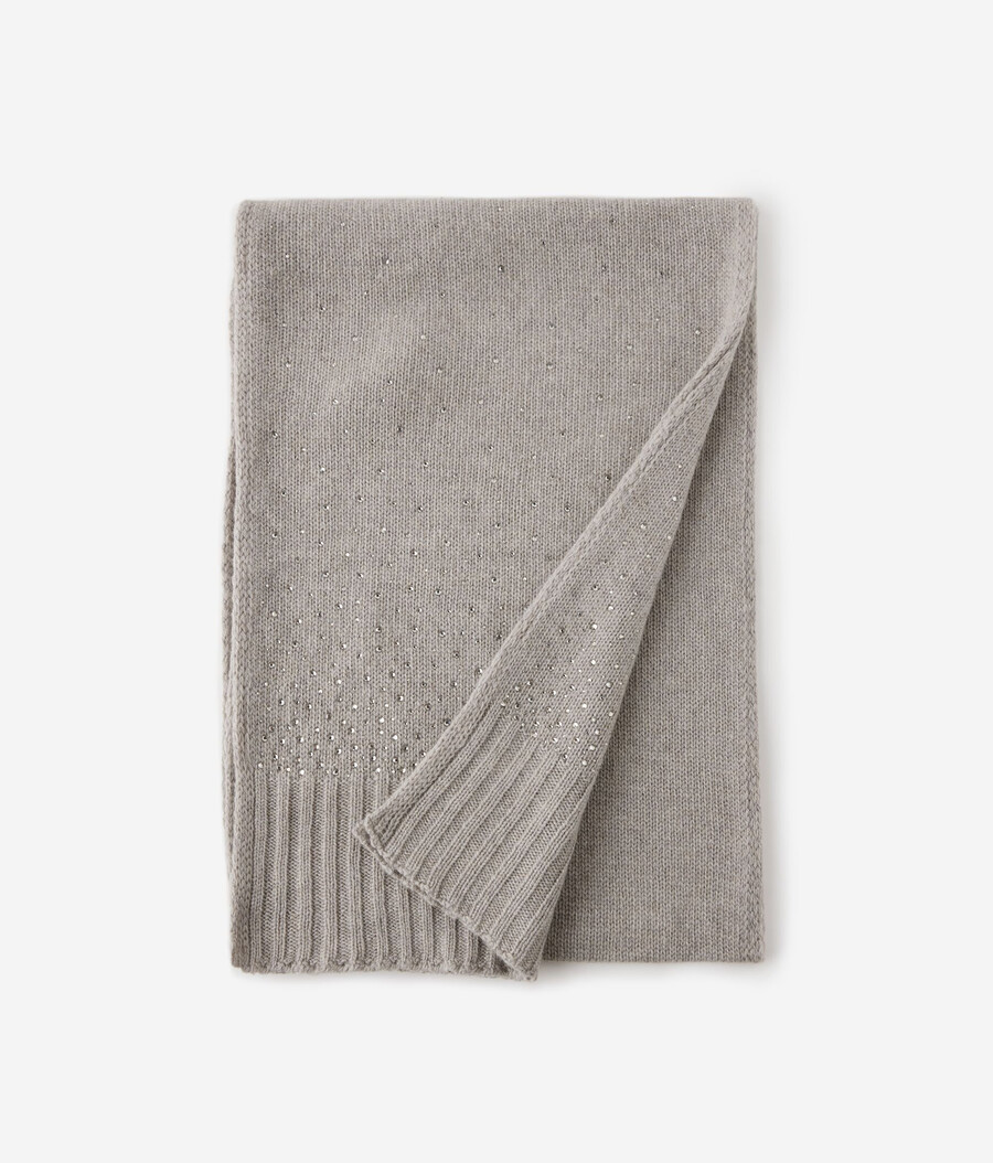 sciarpa in cashmere con strass