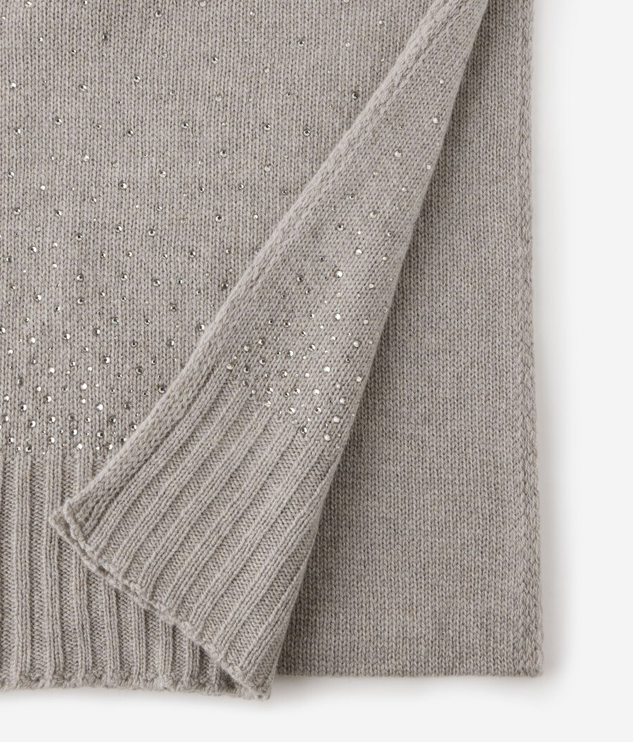 sciarpa in cashmere con strass