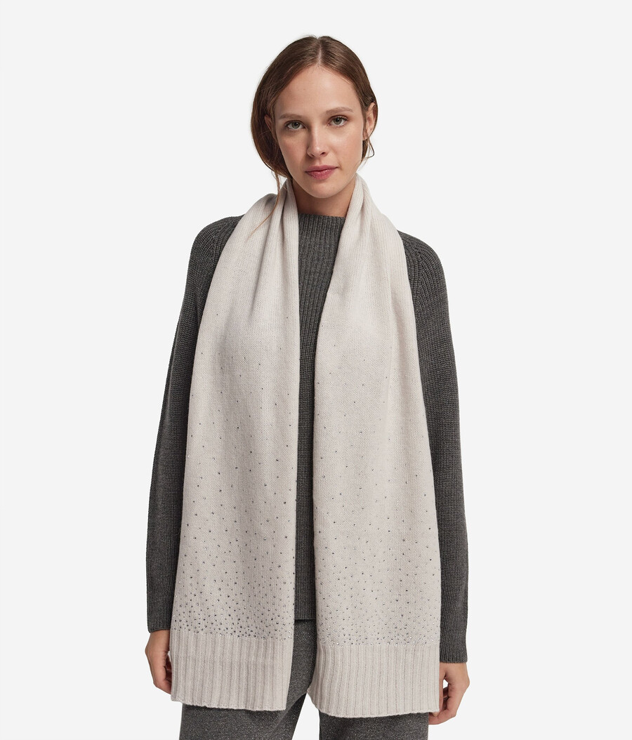 sciarpa in cashmere con strass