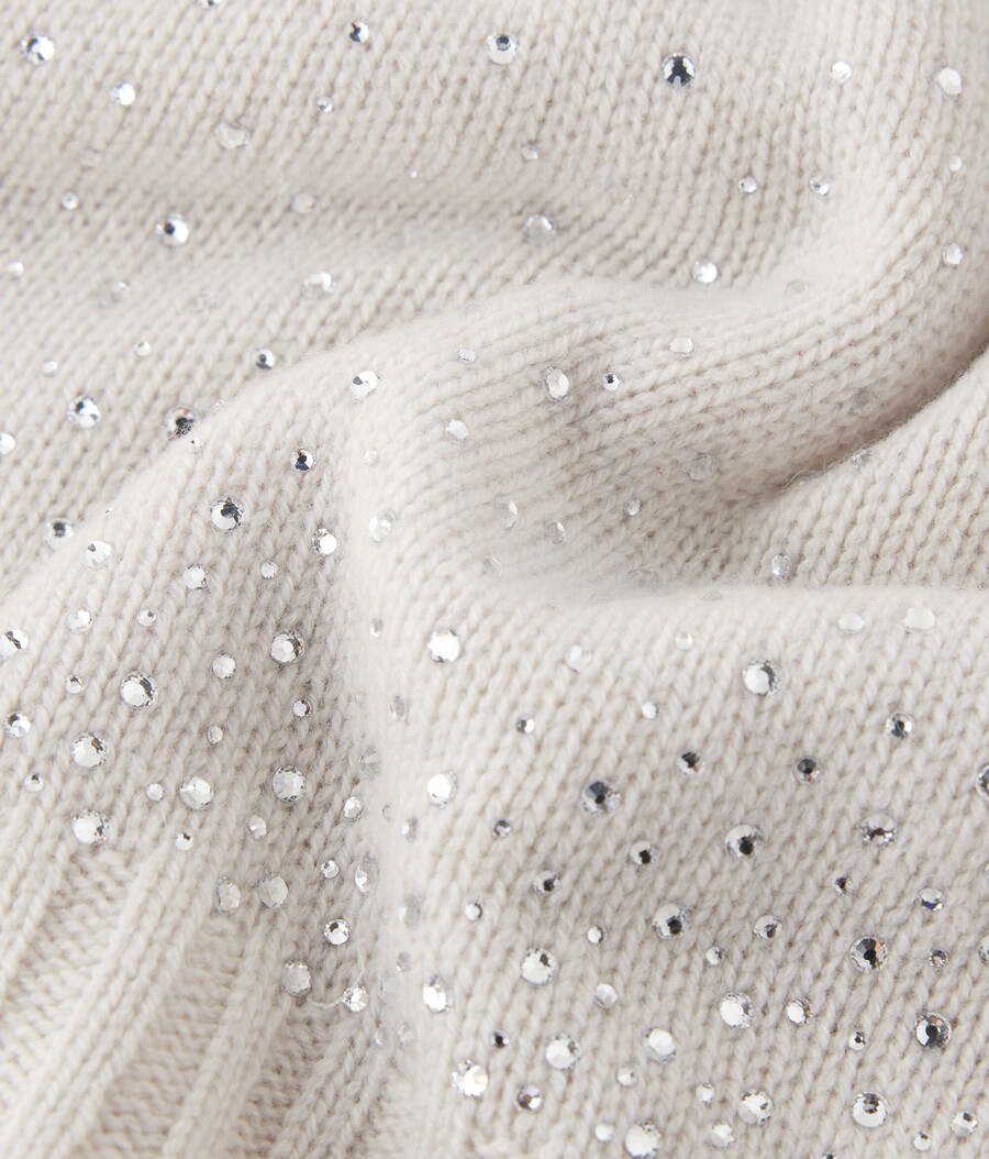 sciarpa in cashmere con strass