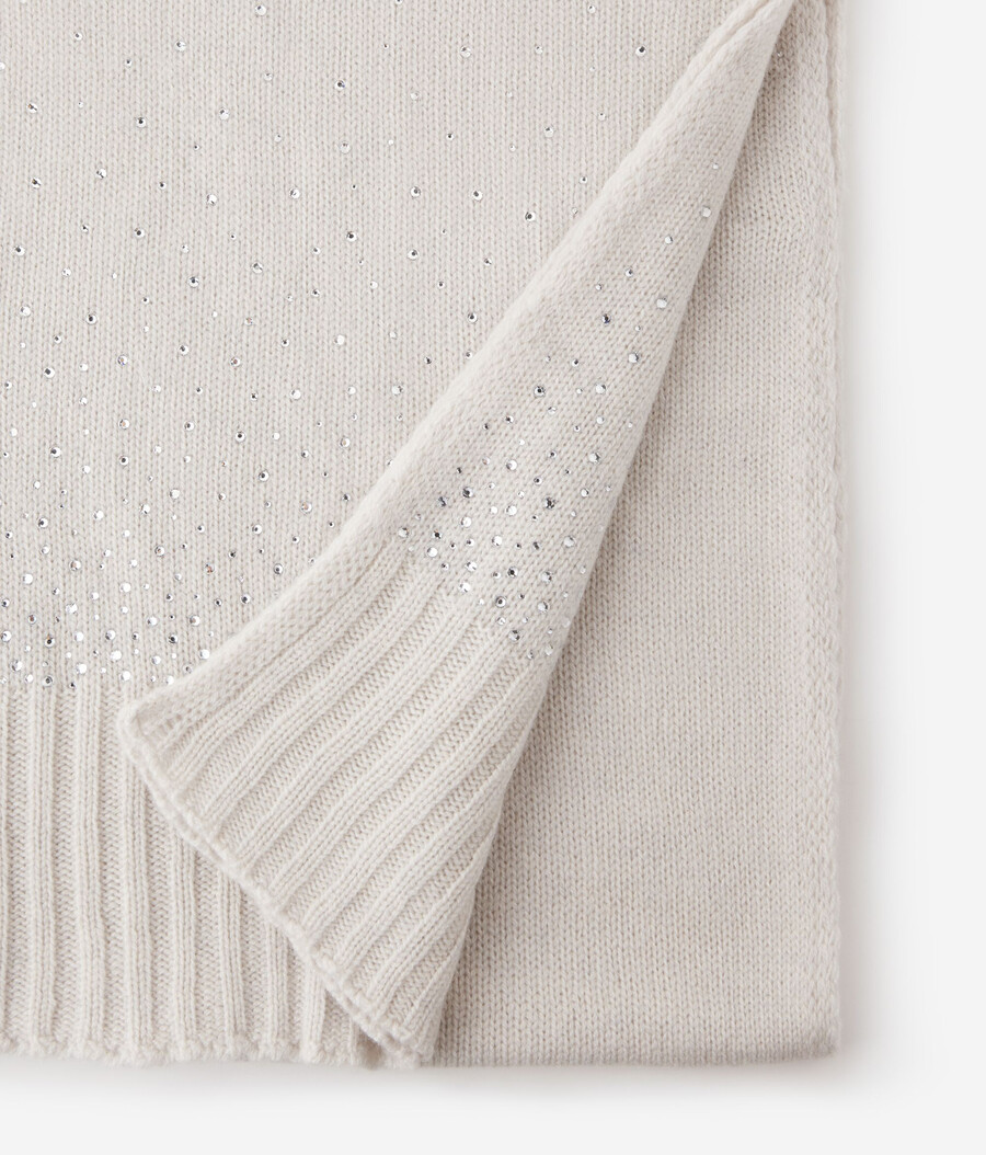 sciarpa in cashmere con strass
