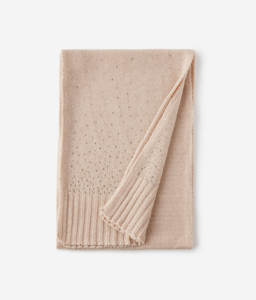 sciarpa in cashmere con strass