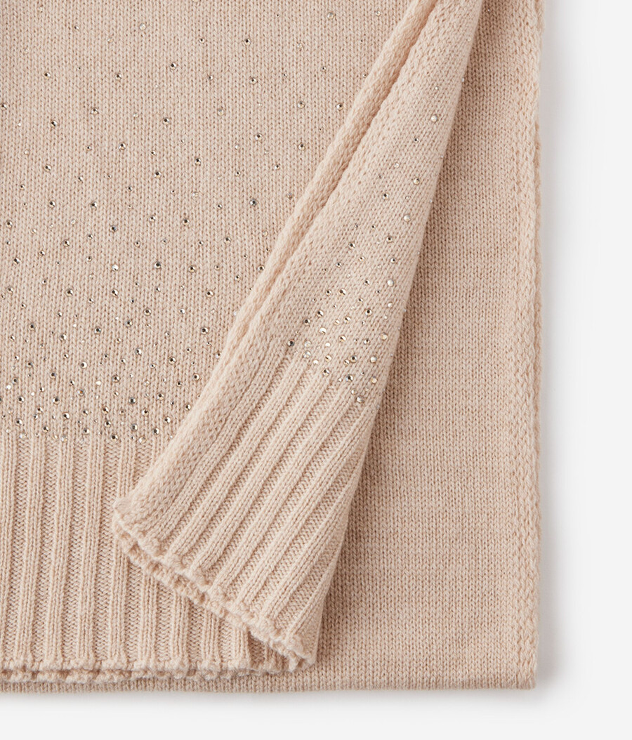 sciarpa in cashmere con strass
