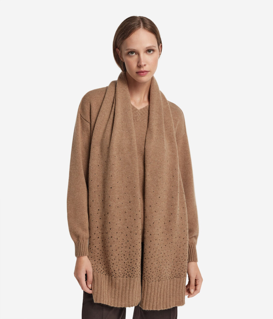 sciarpa in cashmere con strass