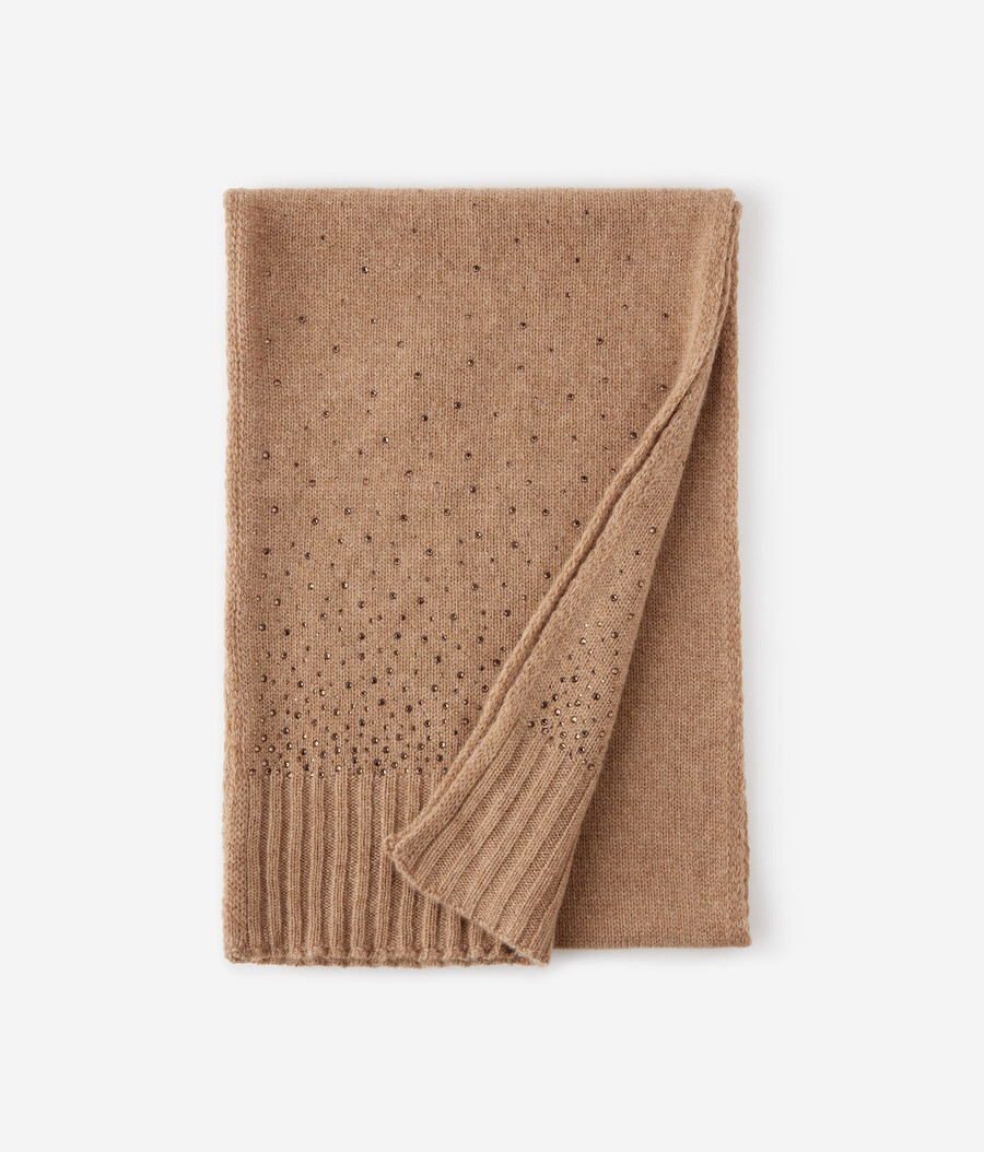 sciarpa in cashmere con strass